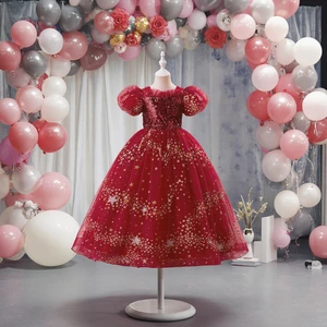 MQATZ Kids Frocks Children Party Dress Ball Gown Evening Princess Flower Girl Dresses for Children LP-520