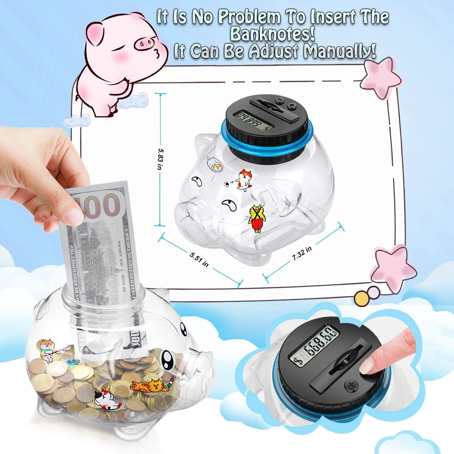 электронная монетка. копилка с счетчиком. копилка со счетчиком монет в рублях. копилка для монет. уцененный товар.