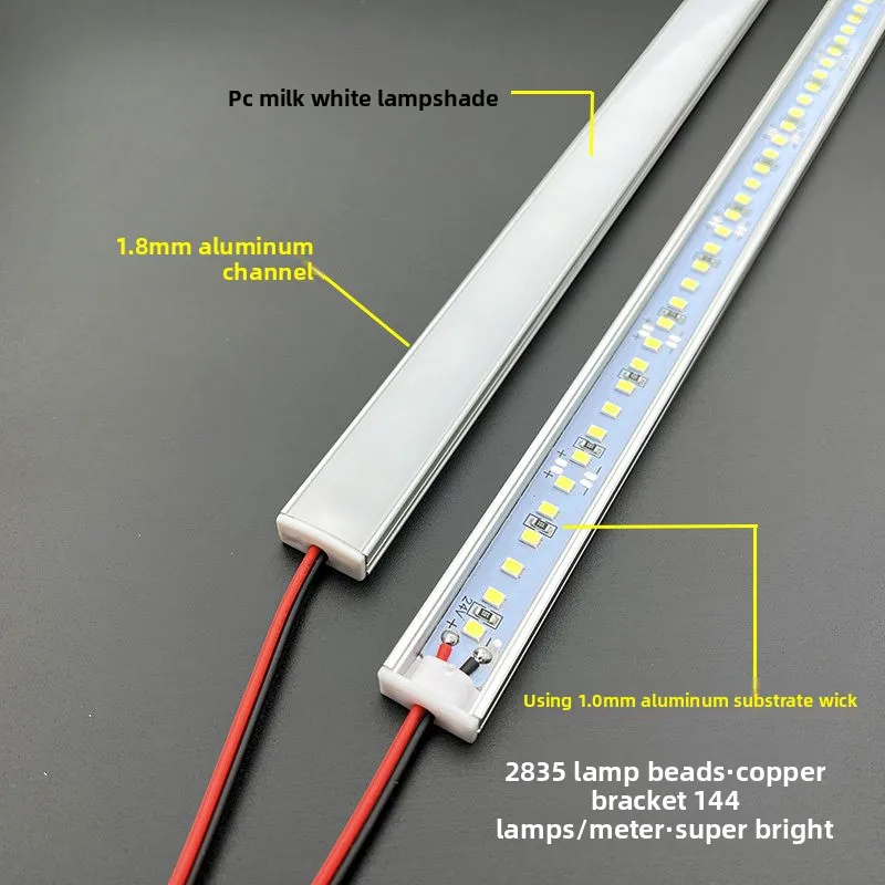 LED Ultra-thin Two Lines Light Bar Surface-mounted 12V 24V Low Voltage Cabinet Display Shelf Strip Light Light