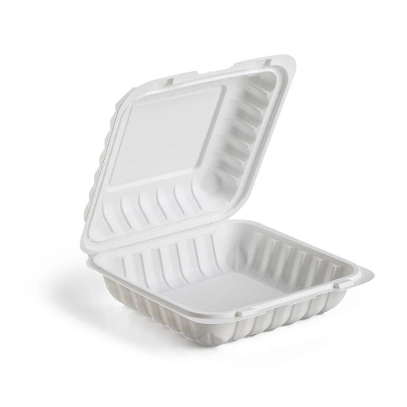 Jumbo 9x9 Black Carry Out Boxes - 9x9 Mineral Filled Food Containers