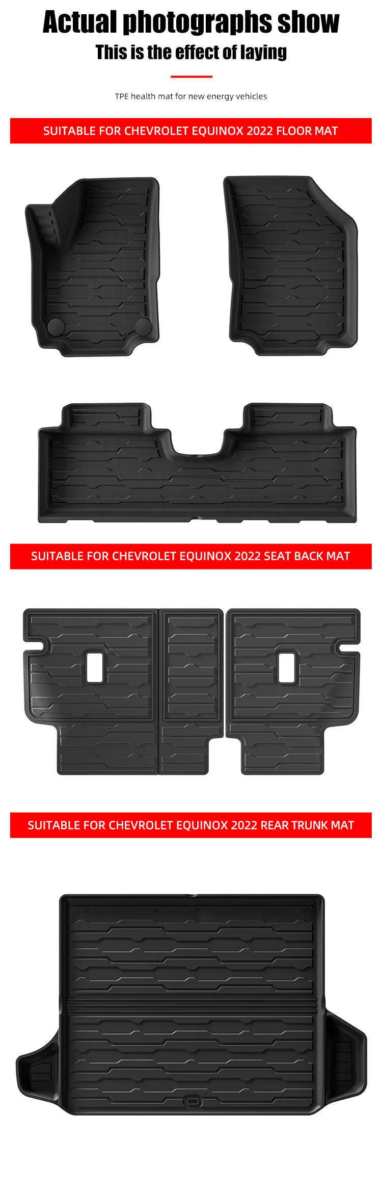 High Quality Car Floor Mat For Chevrolet Equinox 2022 Custom Tpe 3d Car Mats Waterproof Car