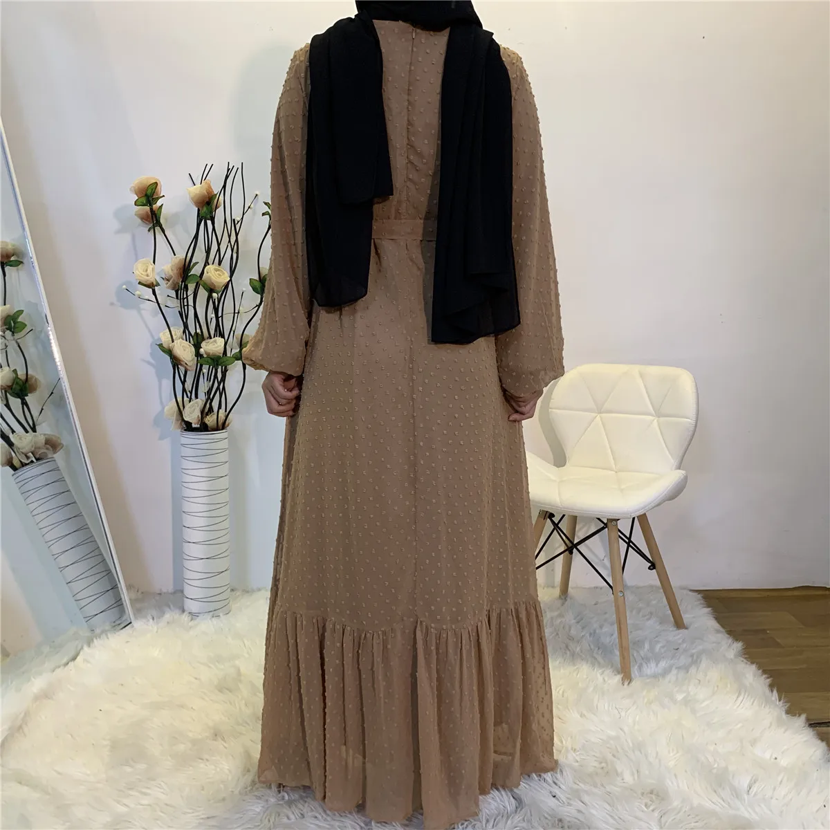chinese dress ladies Women Islamic Clothing Long Dubai Jalabiya Dress Moroccan Kaftan Cafta   summer life6