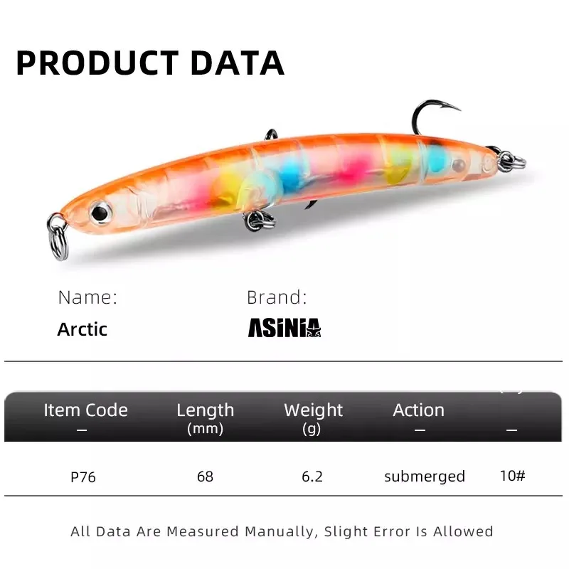 AMS Design (ima) #MC60-103 Pencil Bait, Meba Calm, 2.4 Inches (60 M