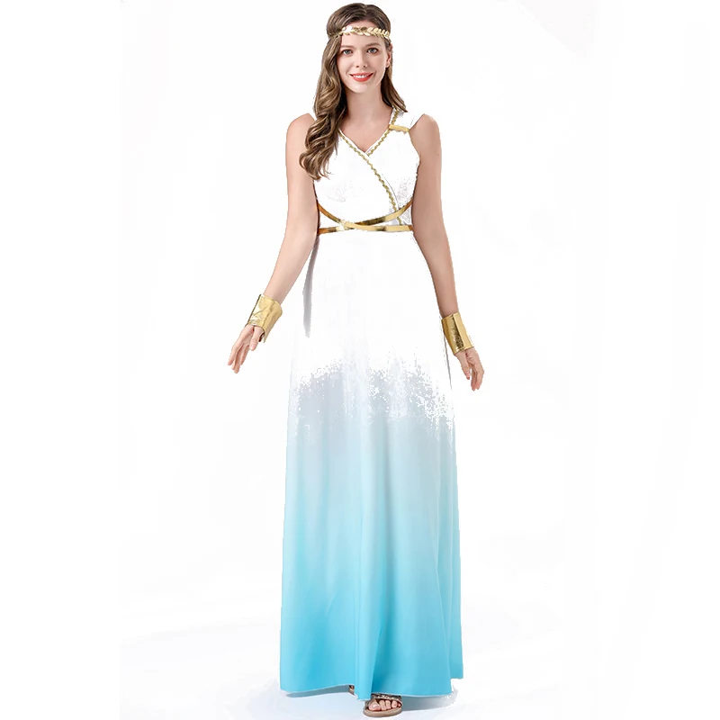 Tie-dye Printed Greek Goddess Dress - Perfect For Cosplay