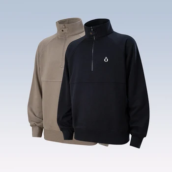 Good Quality French Terry Sweatshirt Fast dry Designs Pattern Sweatshirt Mens Half High Collar Sweatshirt