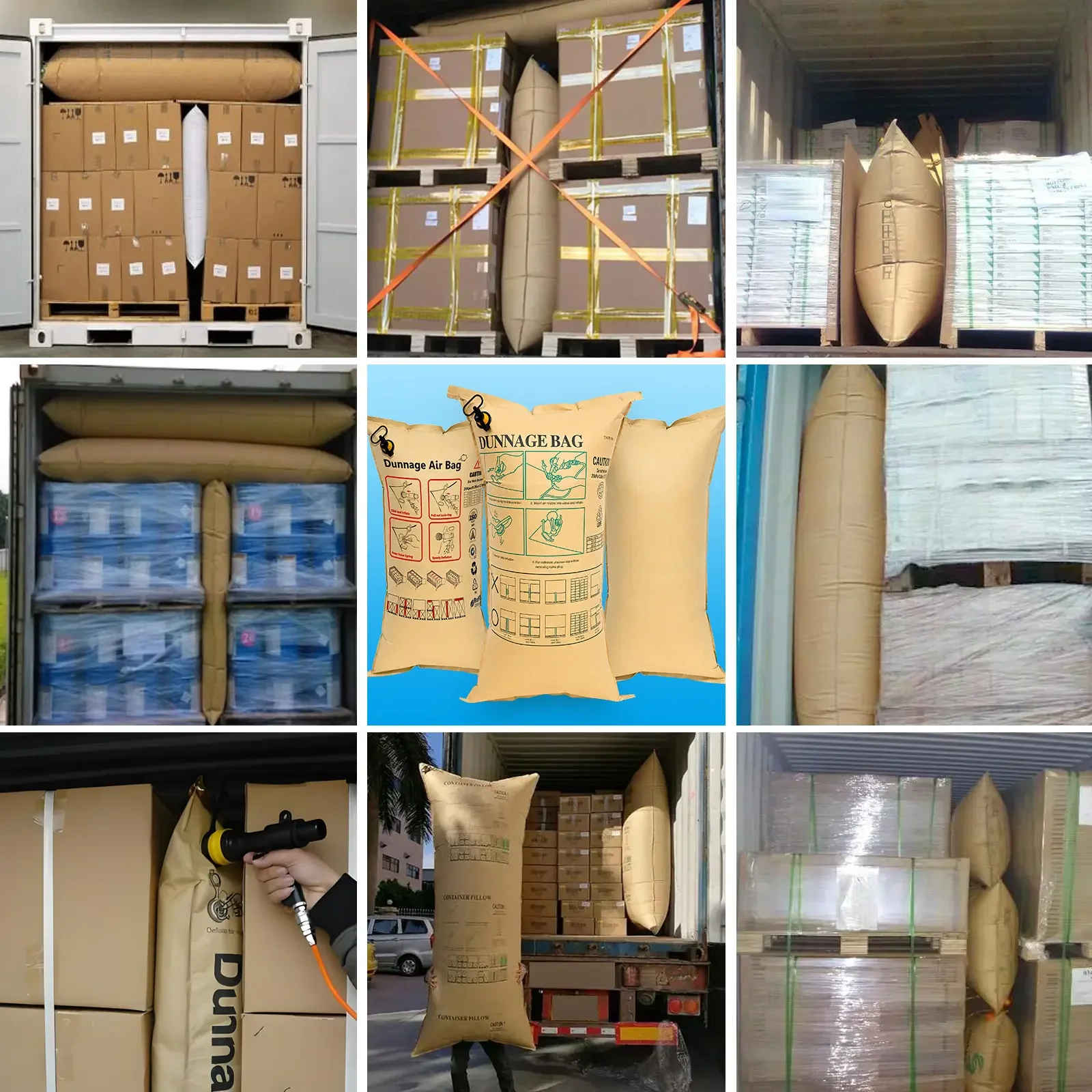 Inflatable Load Cushion PP Woven Recyclable Shockproof Buffer Padded Durable Heavy-duty Container Air Dunnage Bag