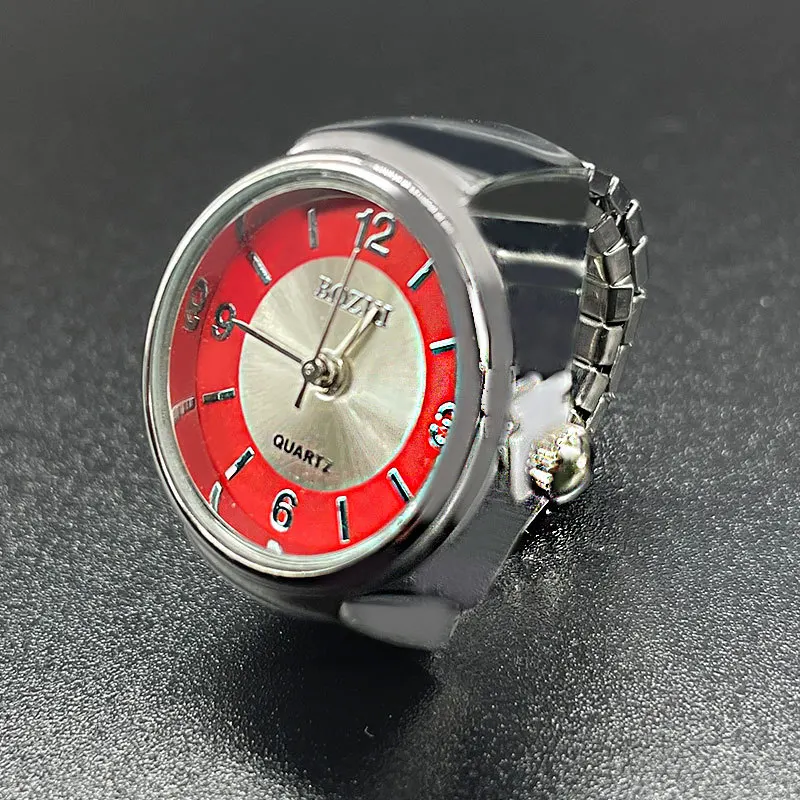 Fashion Retro Punk Multi Color Tell Time Ring Watch Quartz Mini Adjustable Ring Watch for Couples