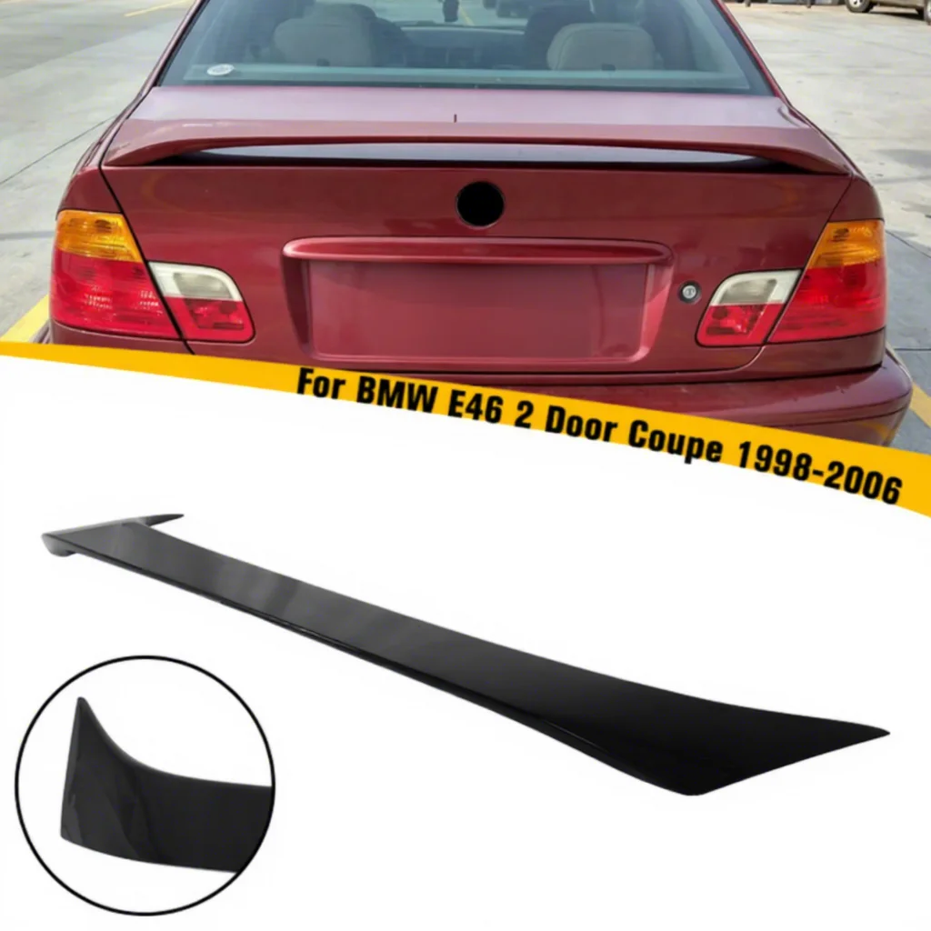 HS E46 Auto Part Rear Wing ABS Carbon Fiber Look Original Factory Style Rear Spoiler For BMW 3