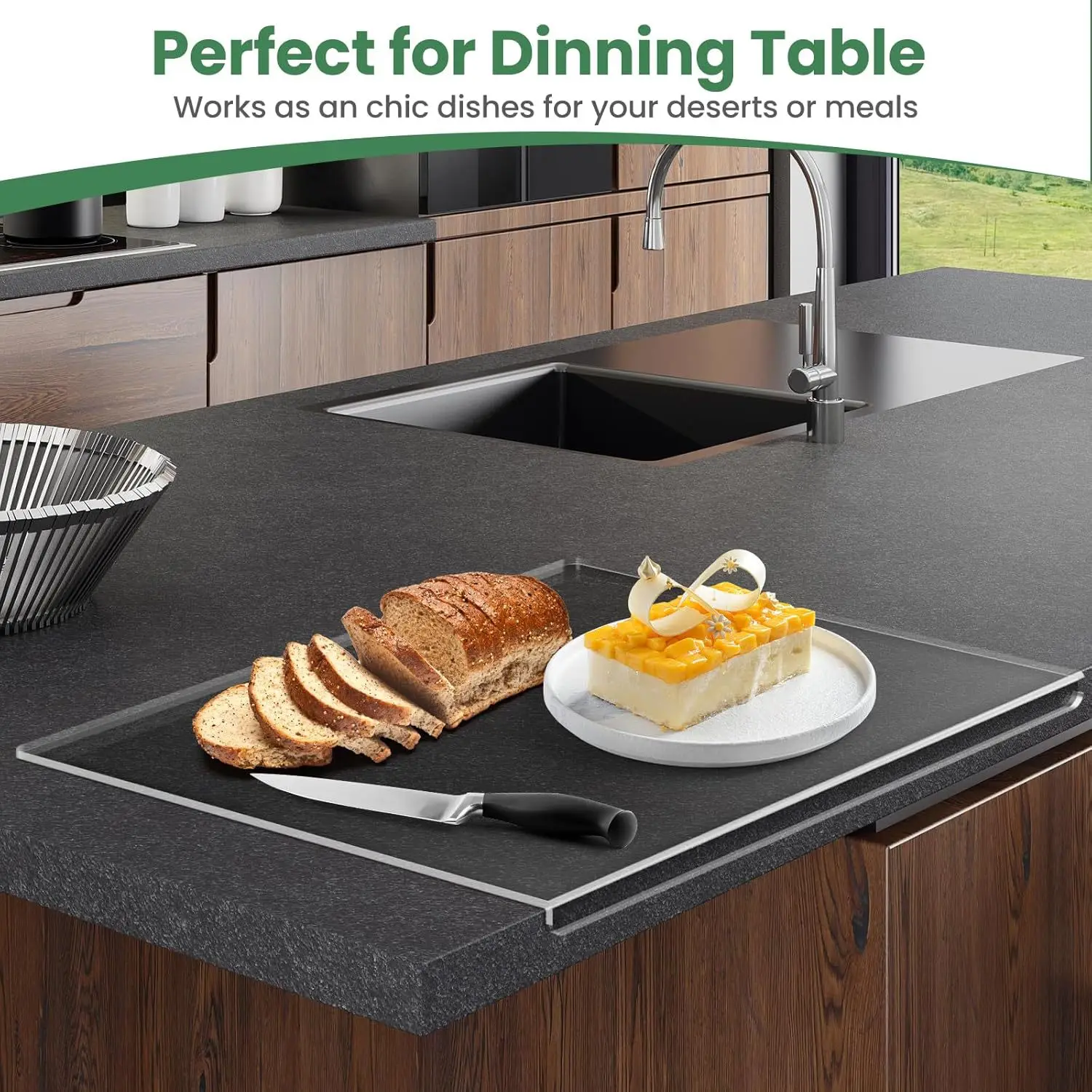 Transparent Acrylic Cutting Board for Kitchen Use