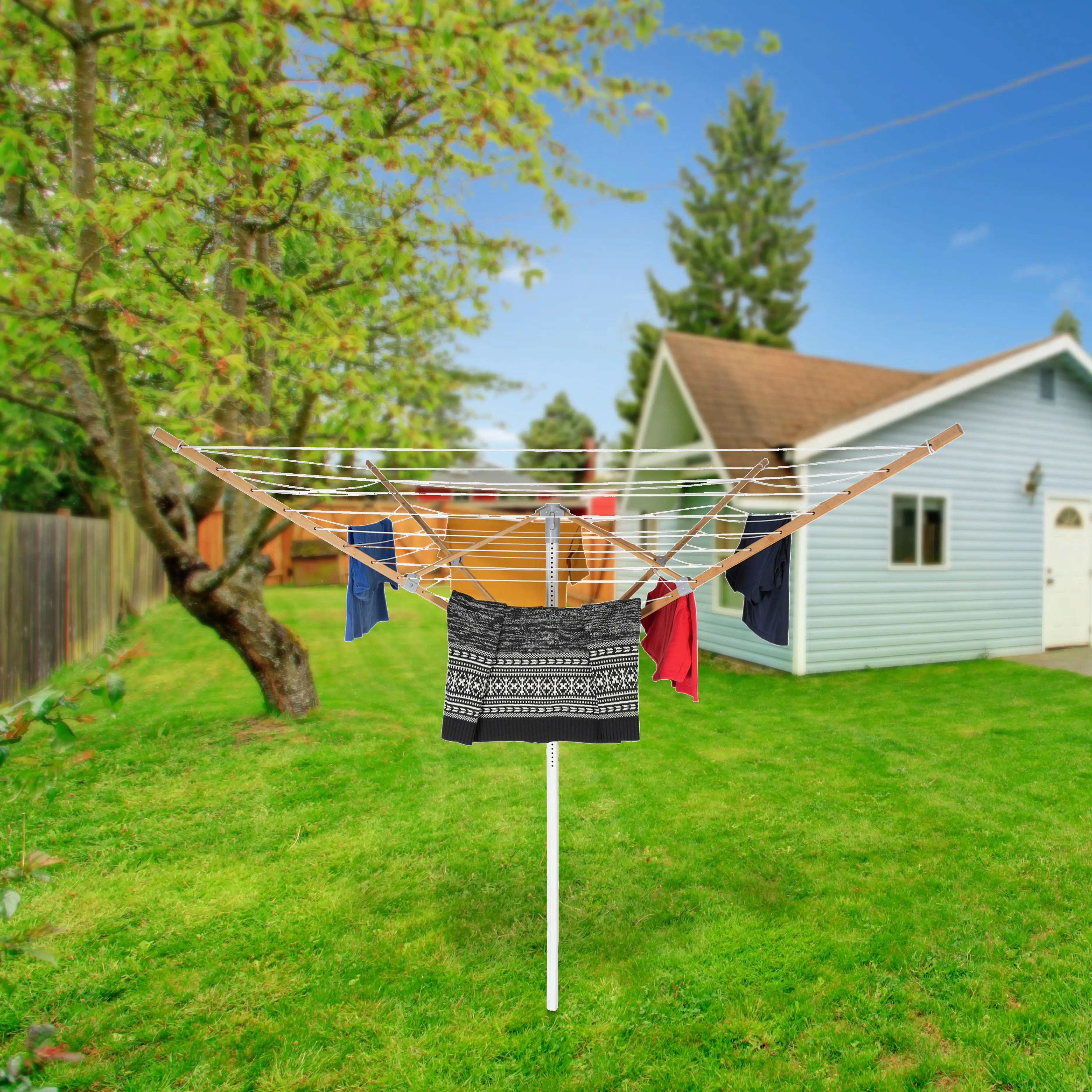 Wholesale Outdoor Umbrella Drying Rack Aluminum Bamboo Rotary Clothes Drying Rack Buy Rotary