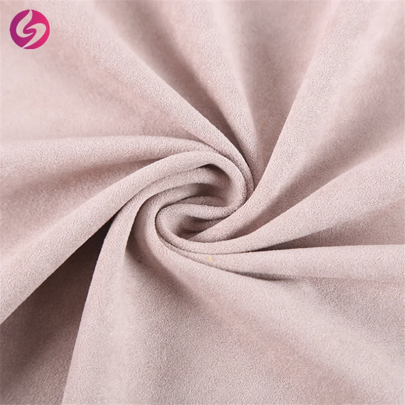 Оптовая продажа эластичная мягкая ткань из искусственной замши для одежды полиэстера и