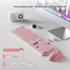 Cherry Blossom Pink [Teclado inalámbrico de luz blanca]+Ratón