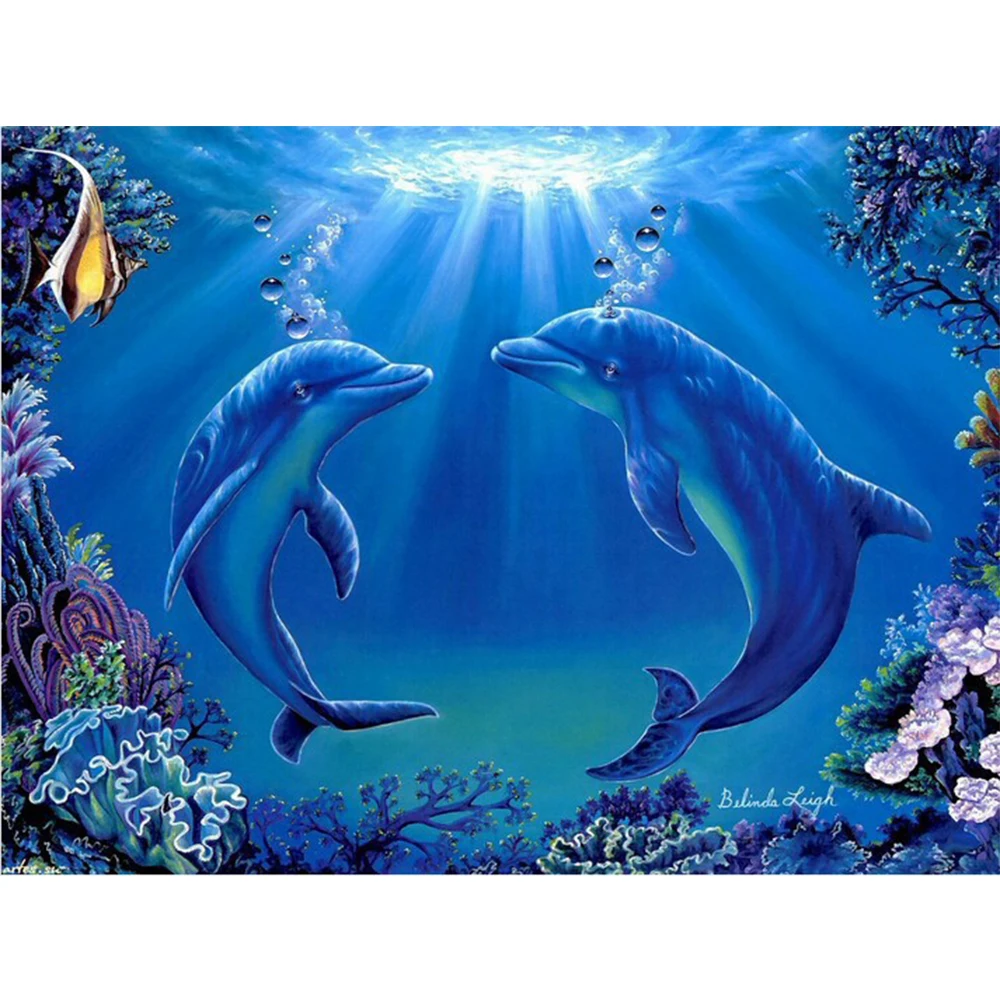 Два дельфина арт