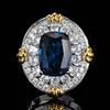 Blue pointed crystal ring-Open Size