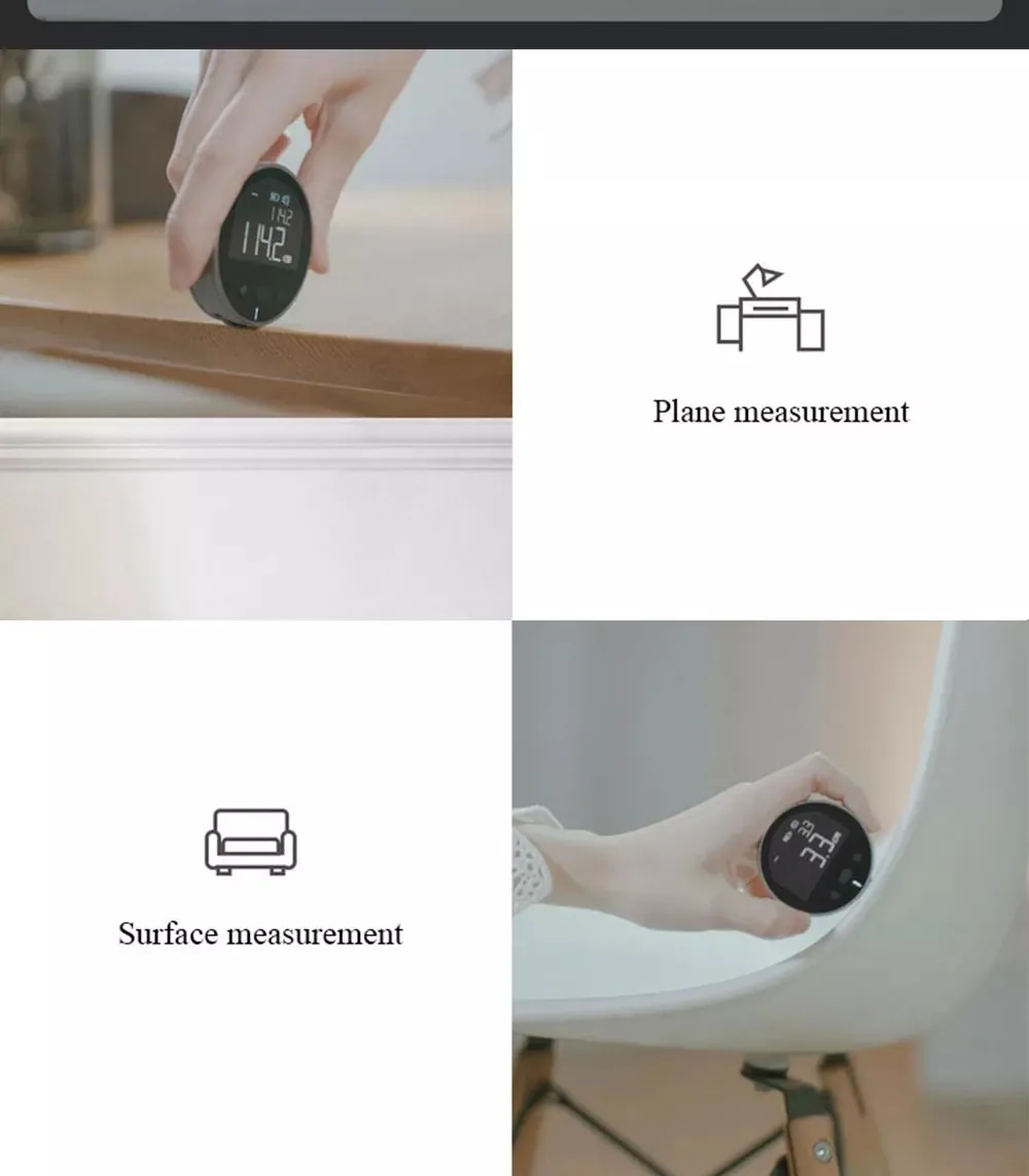 Rechargeable Measuring Tool Electronic Ruler Lcd Hd Screen Rolling