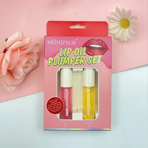 Custom Vegan Day&Night Hydrating Pink Plumping Lip Oil Moisturizer  Tinted Nourishing Lip Care Color Changing Lip Oil Set