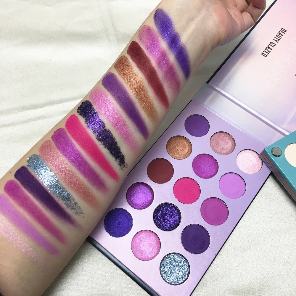 BEAUTY GLAZED New Arrival 4 in 1 Color Board Eyeshadow Palette 60 Colors Neon Yellow Eye Pigment Matte Glitter Eye Shadow