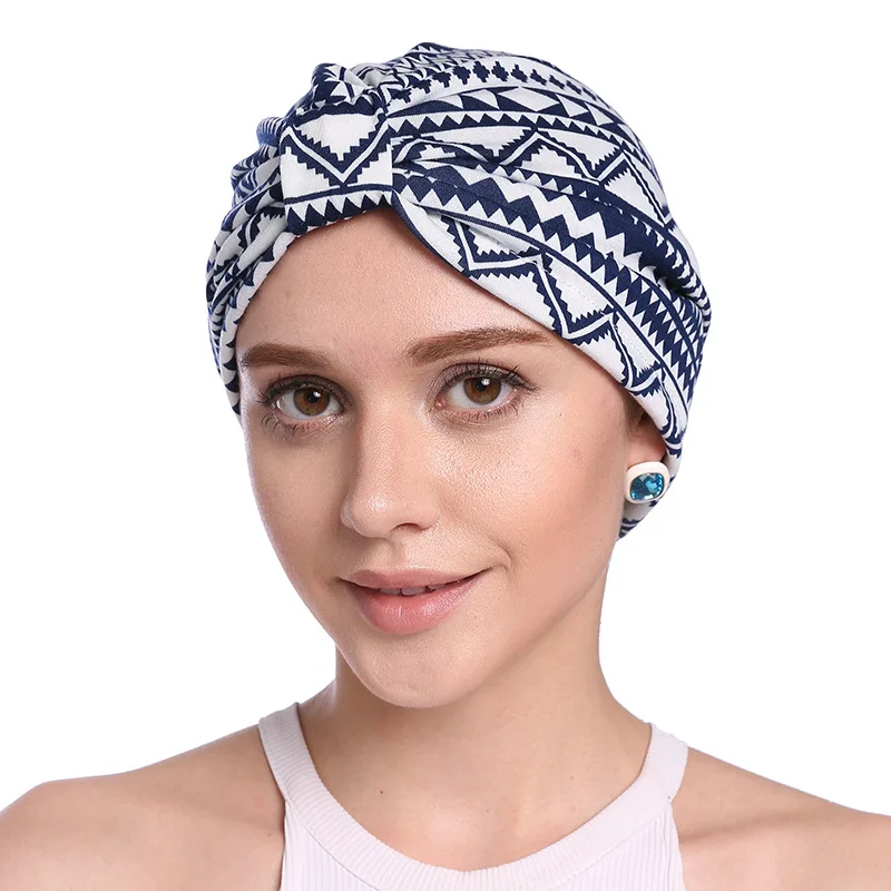 Muslim Fashion Knotted Turban Hat Women Cotton Breathable Headband