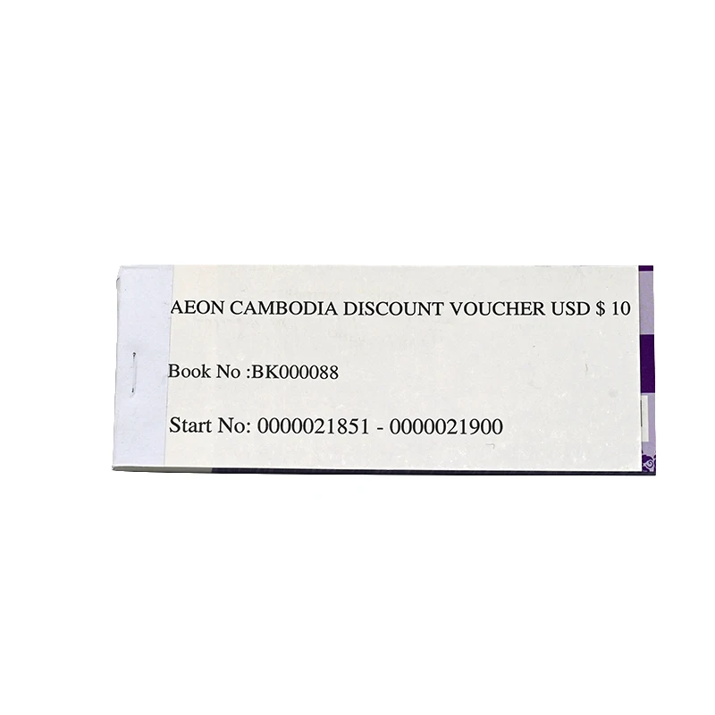 Индивидуальная печать, брошюра на ваучер со скидкой против подделки, оптовая продажа, купон, билет на ваучер для бизнеса