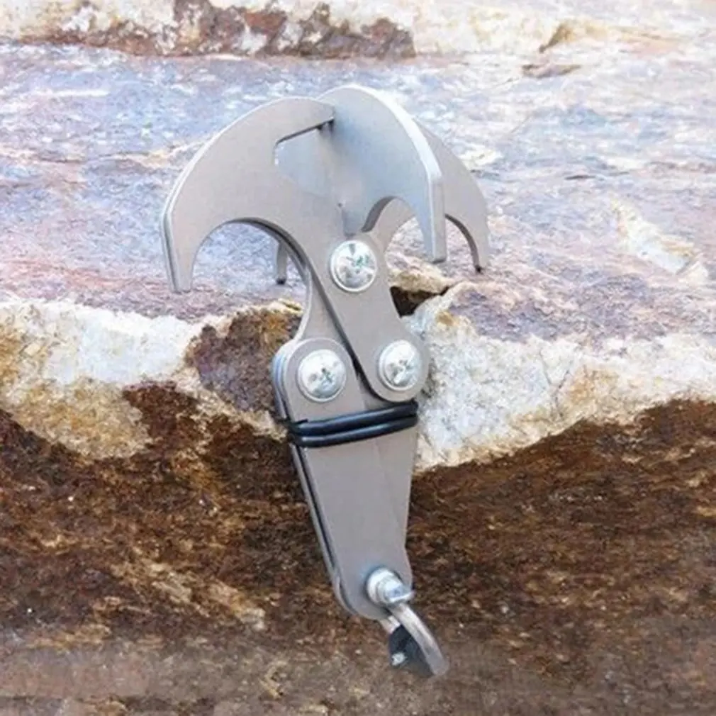 Climbing Hook Safety Multifunction Stainless Steel Gravity Hook Foldable  Grappling Claw Outdoor Climbing Accessory Small/Large