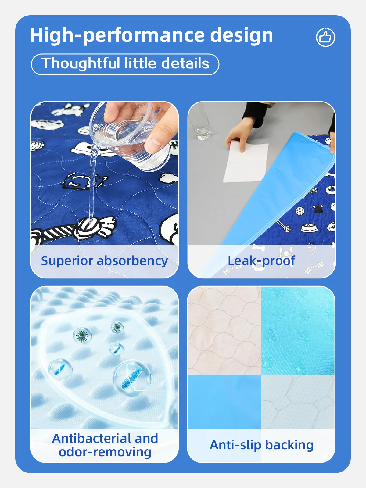 Wholesale Waterproof Cloth Non-Slip Customizable Fashion Pet Pads for - product detail 3
