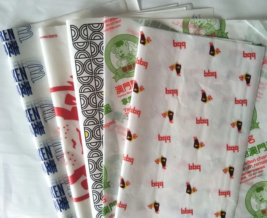Low MOQ Custom Fast Food Hamburger Packaging Paper Food Grade Paper