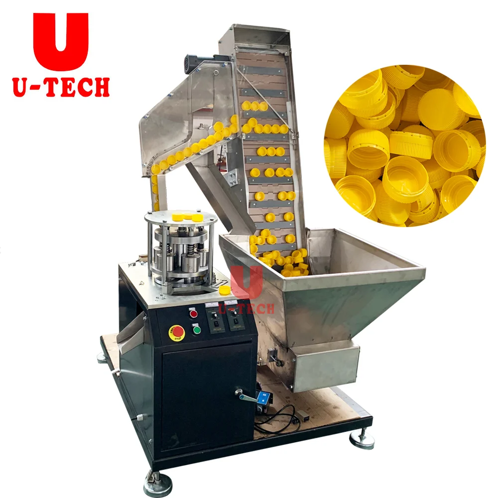 New Style High Speed Full Automatic Plastic Cap Slitting Folding Machine with Heater for Cutting Cap