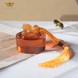 Crystal Glass Chinese Feng Shui Business Gifts Dragon Sculpture Stamp Office Decoration