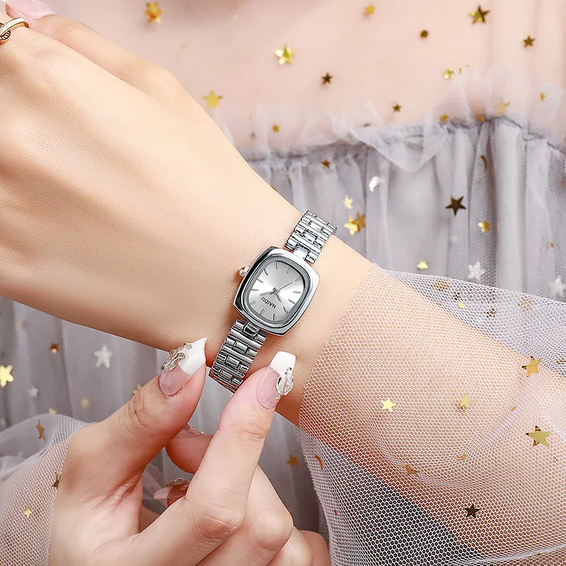 Vintage Women's Rectangular Gold Waterproof Watch Bracelet