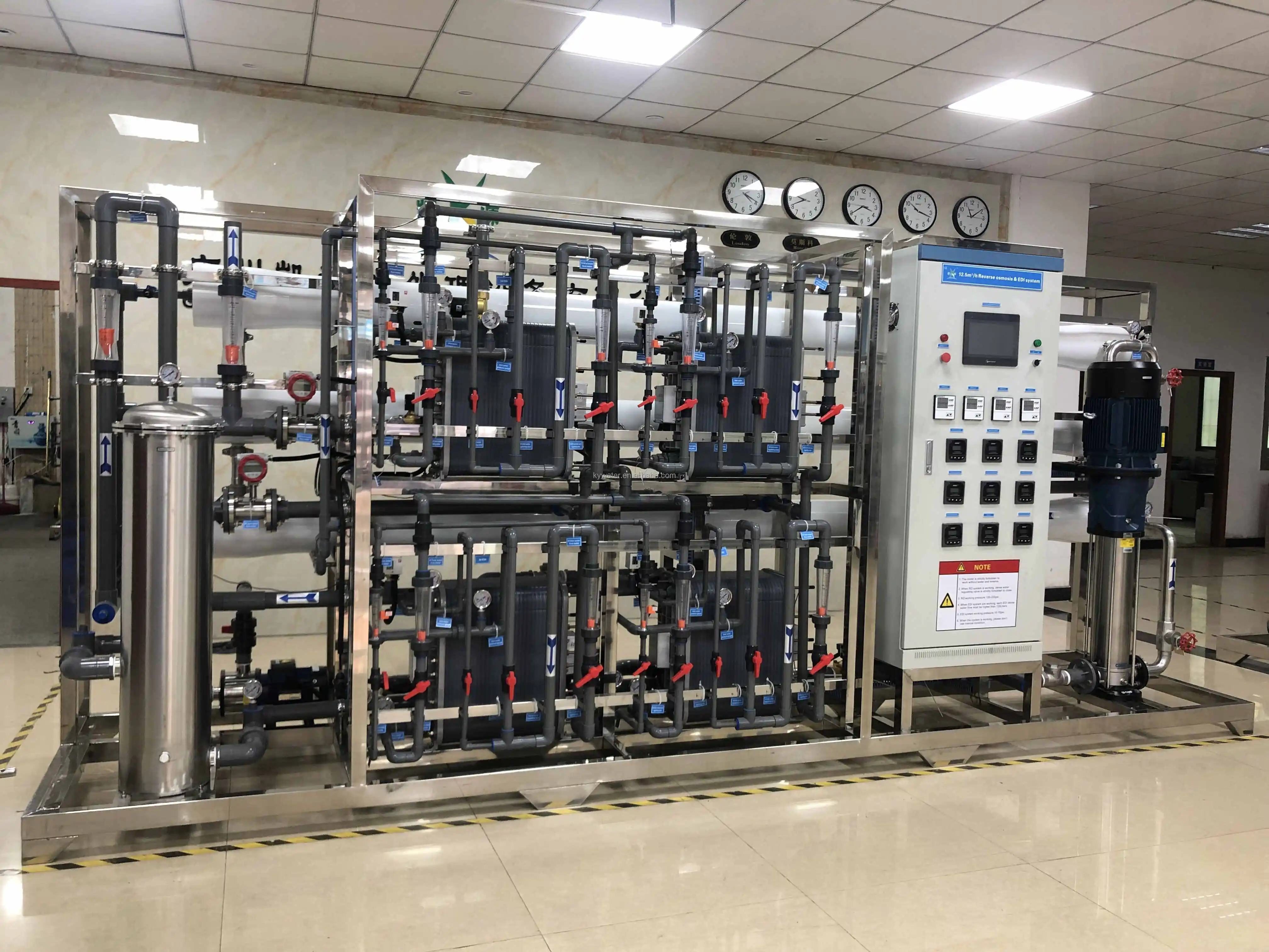 Large Scale 15 Cubic Meters Per Hour Water Filtration System Ro With EDI Water Treatment Plant for Industrial Process