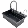 Gun Gray grifo de la cocina con fregadero