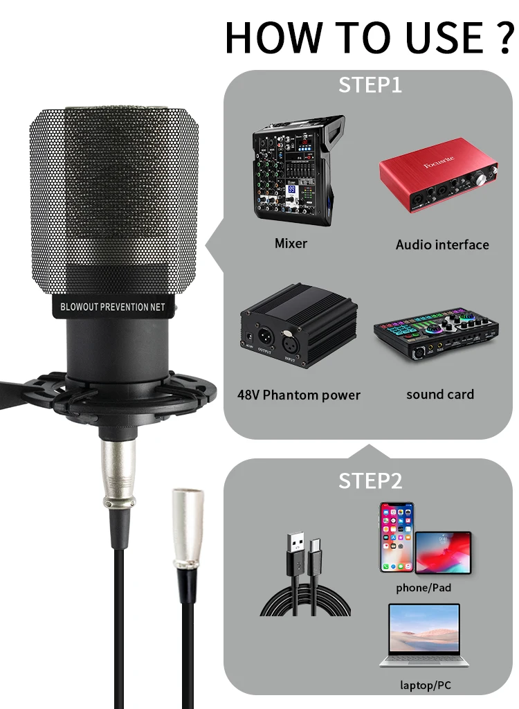 マイク６種まとめ売り コンデンサーマイク 単一指向性型 高音質 高機能 プロ仕様マイク