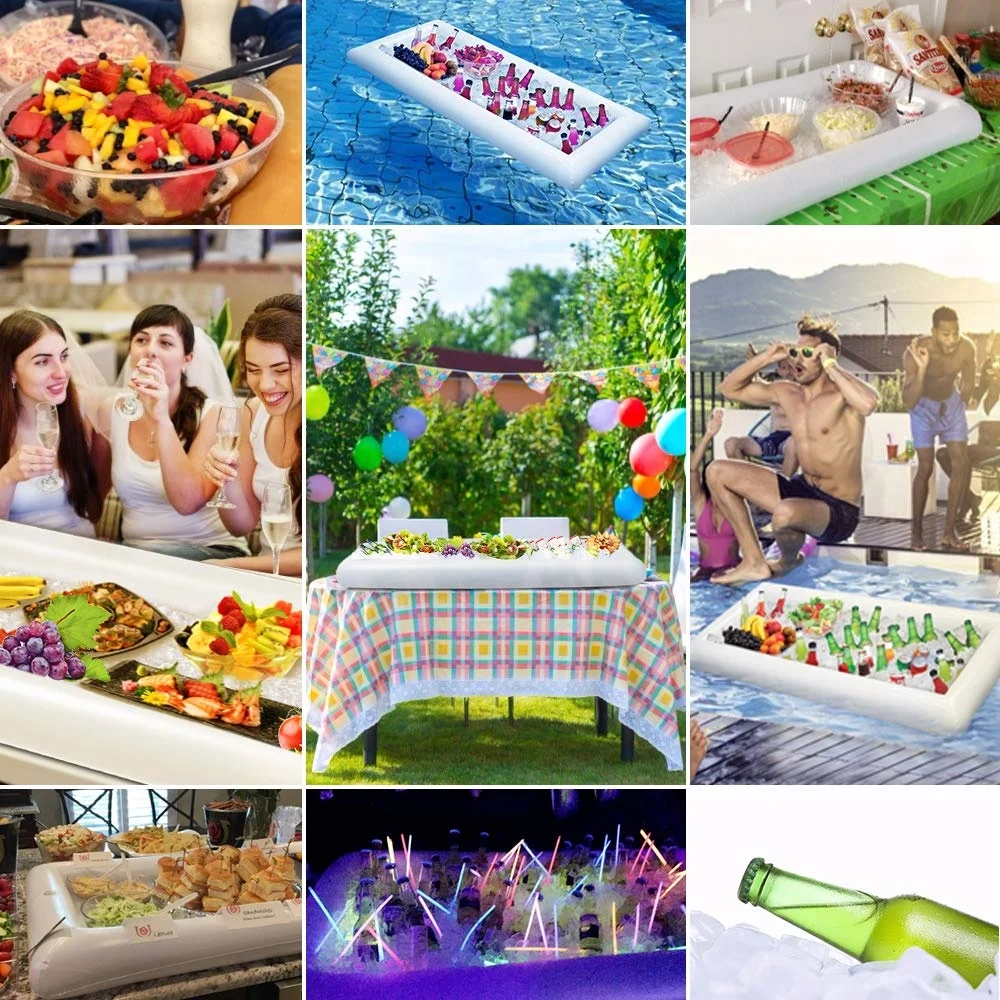 Inflatable Ice Serving Buffet Bar Salad Food Drink Tray Cooler Container for BBQ Picnic Party