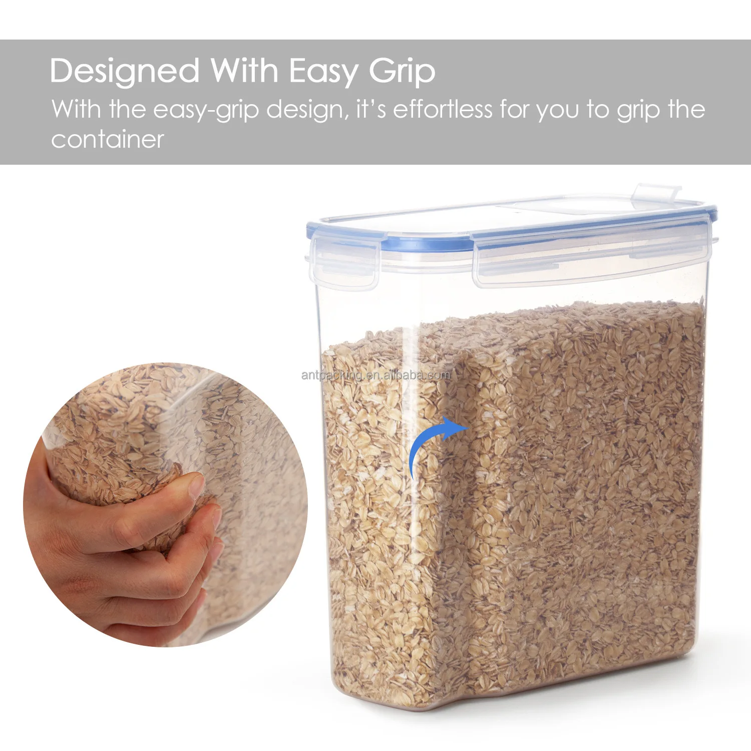 Food Containers Grain Storage Container Kitchen Large Food Storage Box Rice Bucket PP Plastic Transparent Seal Container