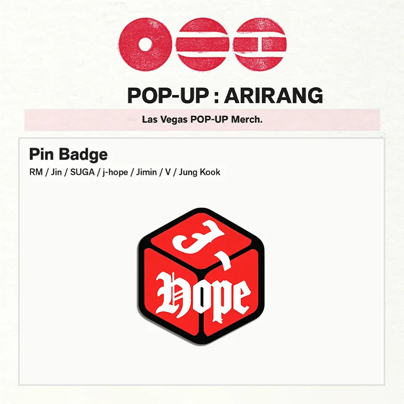 Kpop TAEHYUNG JUNGKOOK SUGA RM LAS VEGAS POP-UP Acrylic Badge Pins