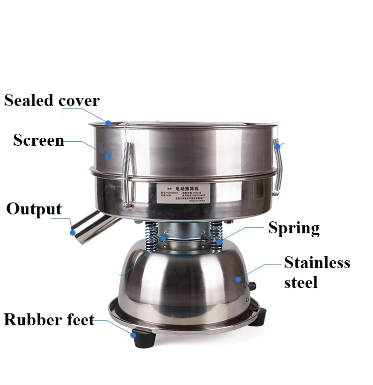 30 см диаметр электрическое сито из нержавеющей стали экран машина для порошка для просеивания муки Вибрационный экран сетка