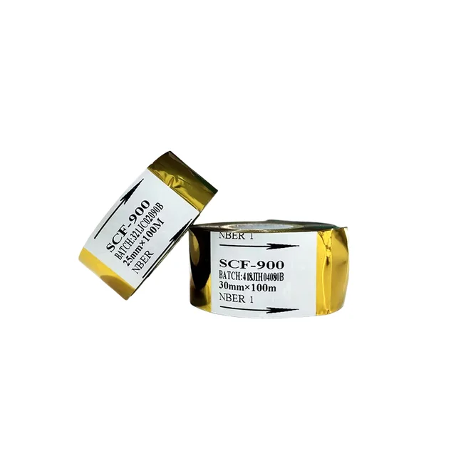 Silver and Gold SCF-900 ABS Reinforced Coding Machine Ribbons 30mm/35mm/25mm 100m for Printer Use in Date & Packaging Machines
