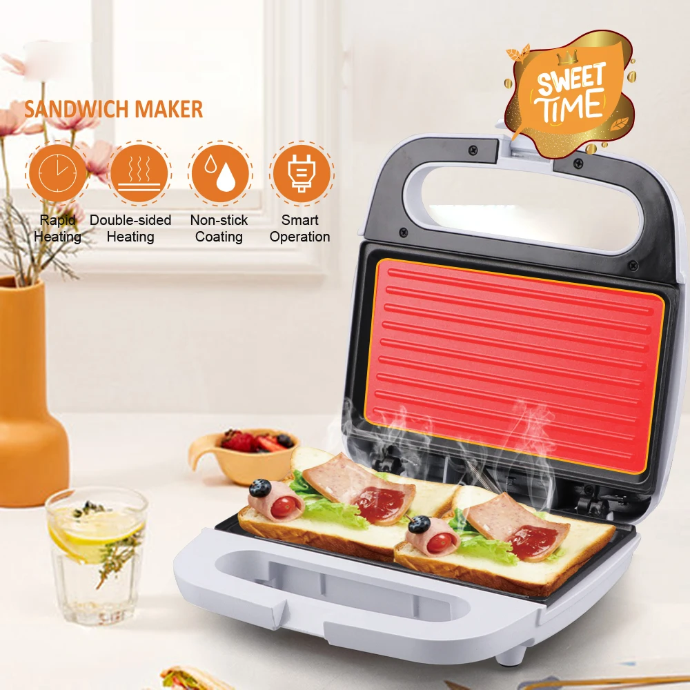 Sweet 750W Electric Sandwich Maker Mini Grill Toaster Kitchen Breakfast  Bread Machine