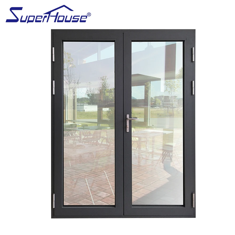 Profile Double Sash Door Sound Proof Double Glass Casement Door TEMPA Aluminium Alloy From China Aluminum Stacker Door