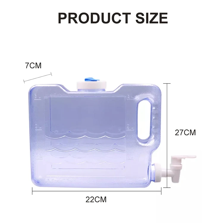 Custom Rectangle 3-Litre Leakproof BPA-Free Plastic Kettle Jug High Quality Reusable Freezer Water Tank with Handle and Spigot