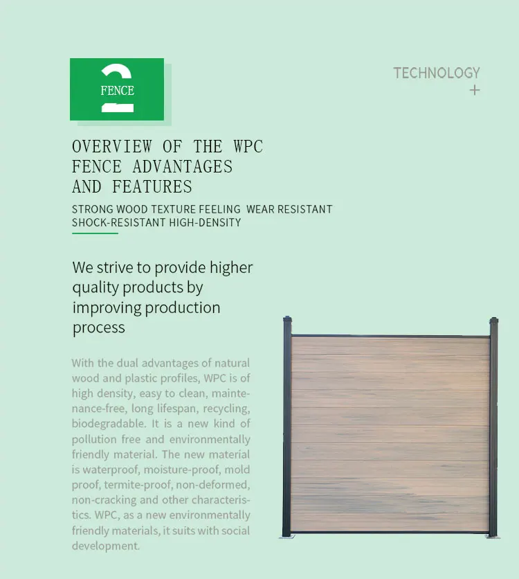 High Quality Plastic Wpc Macro Tech Wood Grain Fence Panel Wooden Lamellar Boards
