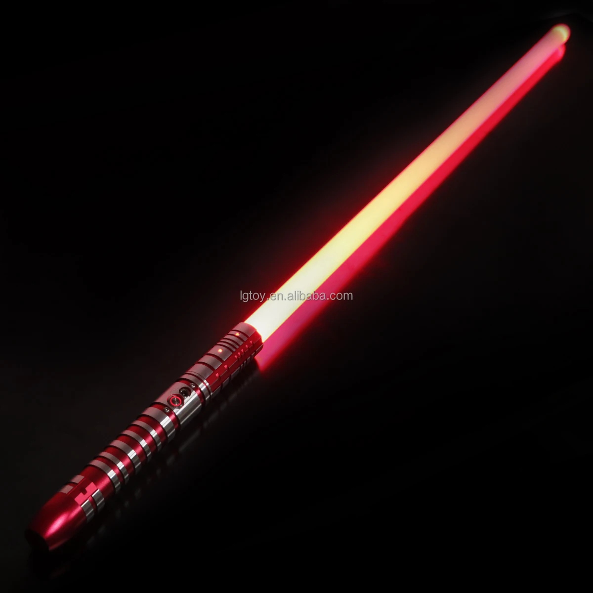 77cm Darth-Gris Wisbecost 2 Raíces Lightsaber 丨Cosplay Jedi Knight丨Carga USB 1 Juegos de Sonido de Combate Simulado LED-RGB Espada Laser 7 Colores Sable de Luz con Mango de Metal 