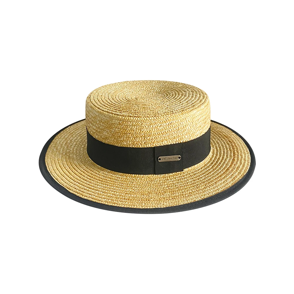 flat top straw boater hat