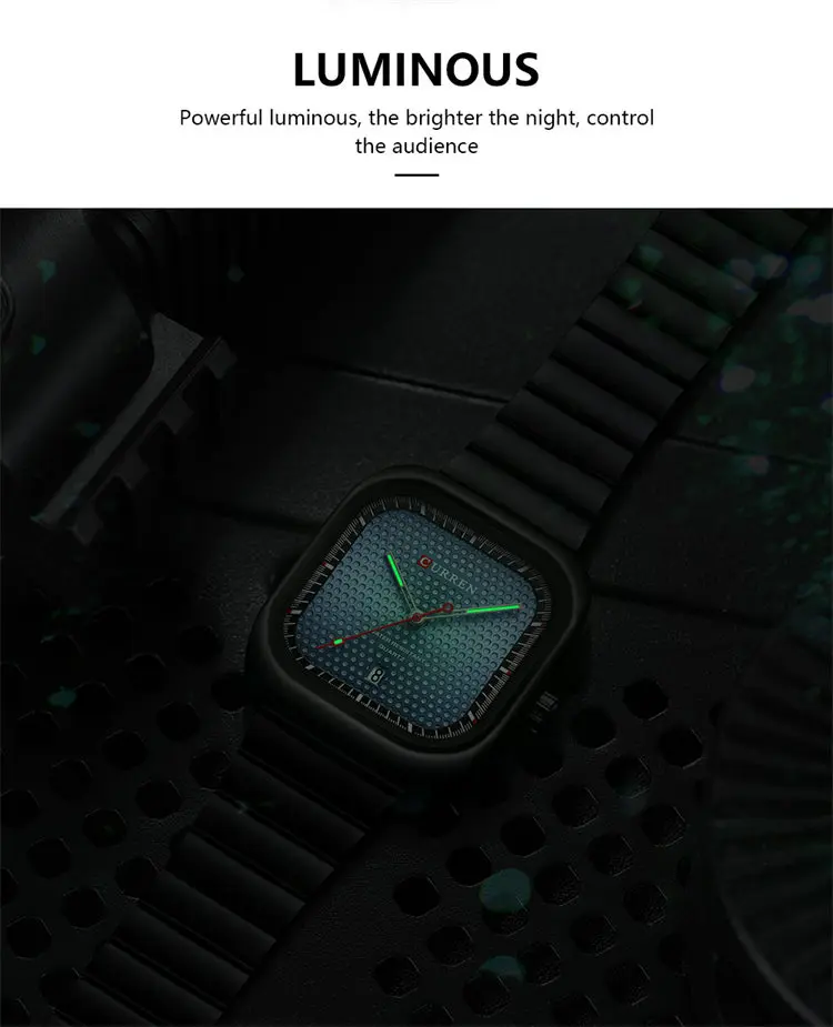 Curren 8460, оптовая продажа, производство, мужские часы, недорогие часы из нержавеющей стали с квадратным дисплеем даты, низкие часы moq, повседневные ручные часы