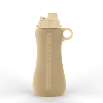 Wholesale Sport Water Bottle with Leak-Proof Oval-Type Design Food Grade Silicone Body and PP Lid for Drink and Hot Cold Water