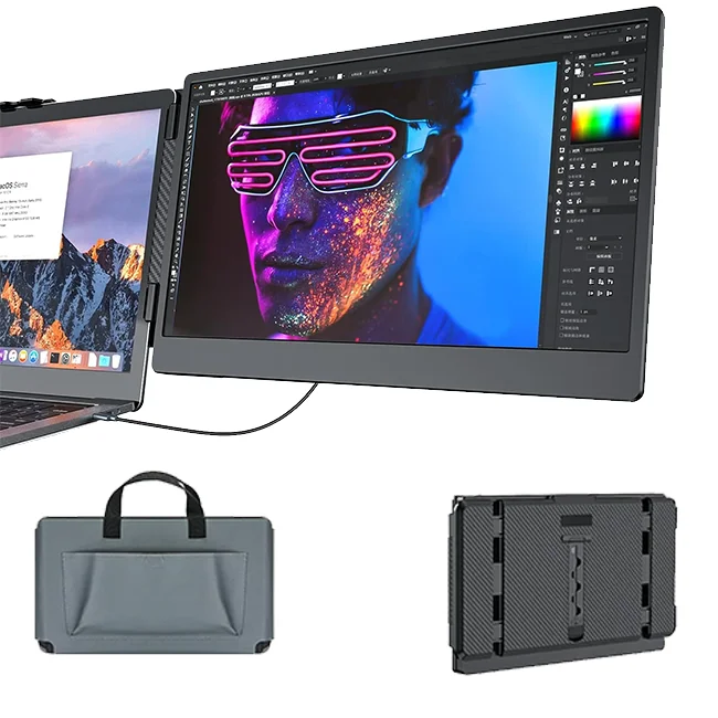 Folding Computer Monitor S1 Portable Monitors 14 Inch FHD 1080P LCD ...