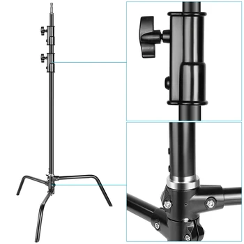 Neewer 2-pack Heavy Duty Light Stand C-Stand - Max 10 Feet/3 Meters Adjustable with 3.5 Feet Holding Arm and Grip Head detail image