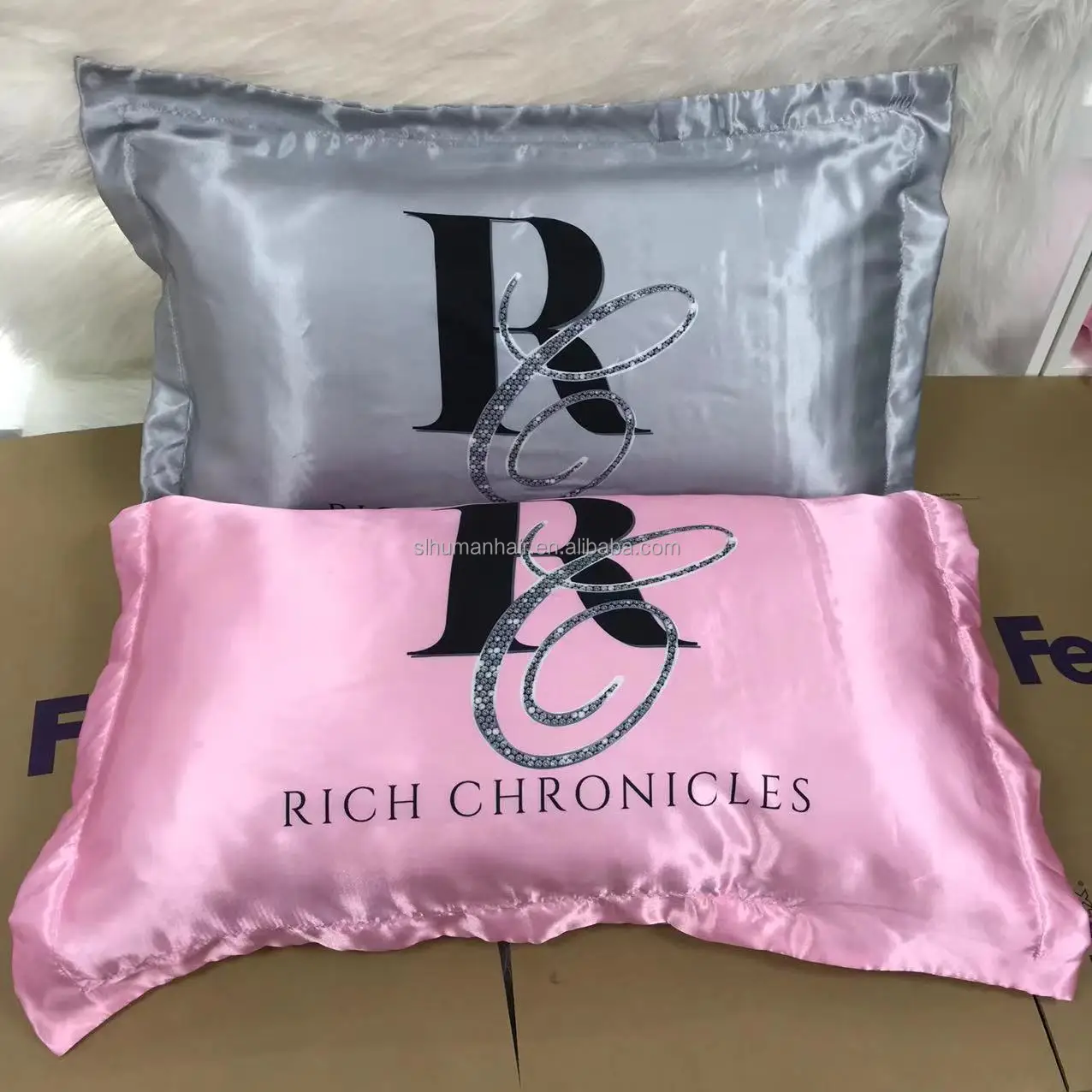 Good For Hair Custom Printed Embroidery Logo Silk Eye Mask And