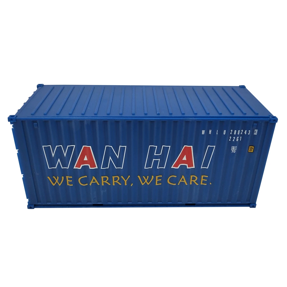 【A】17cm 1:35 WANHAI logistics mini container container miniature O.A.S ship model