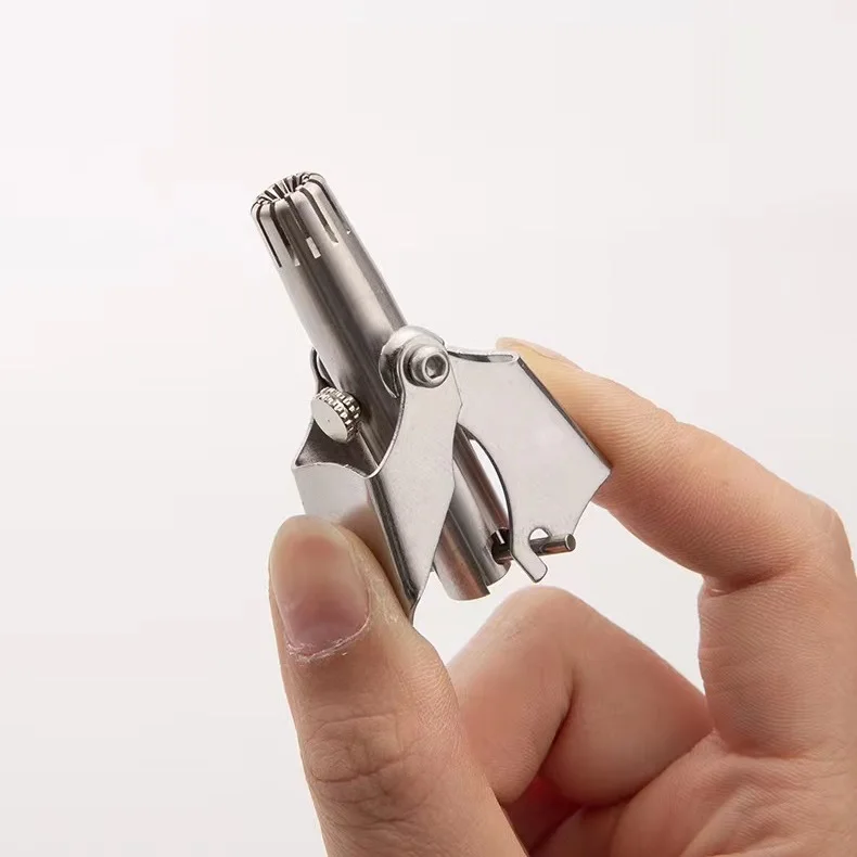 Silver Alloy Personal Care Nose Hair Trimmer Head Practical Artifact Scissors for Hand Trimming for Household Car Garage Use